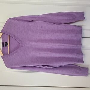J. Crew Slim Italian Merino Wool V-neck Sweater Lavendar Size L
